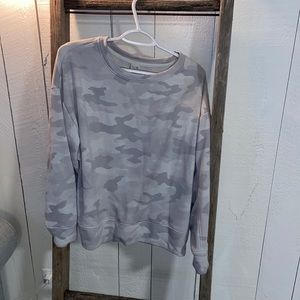 Camo color , crew neck , one little stain barley noticeable